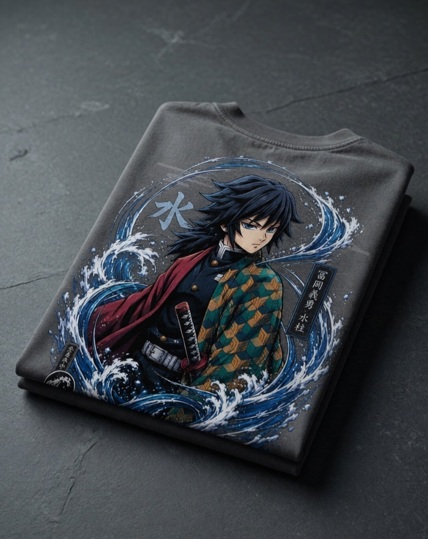 Giyu.. The Water Hashira||Demon Slayer|| Oversized T-shirt