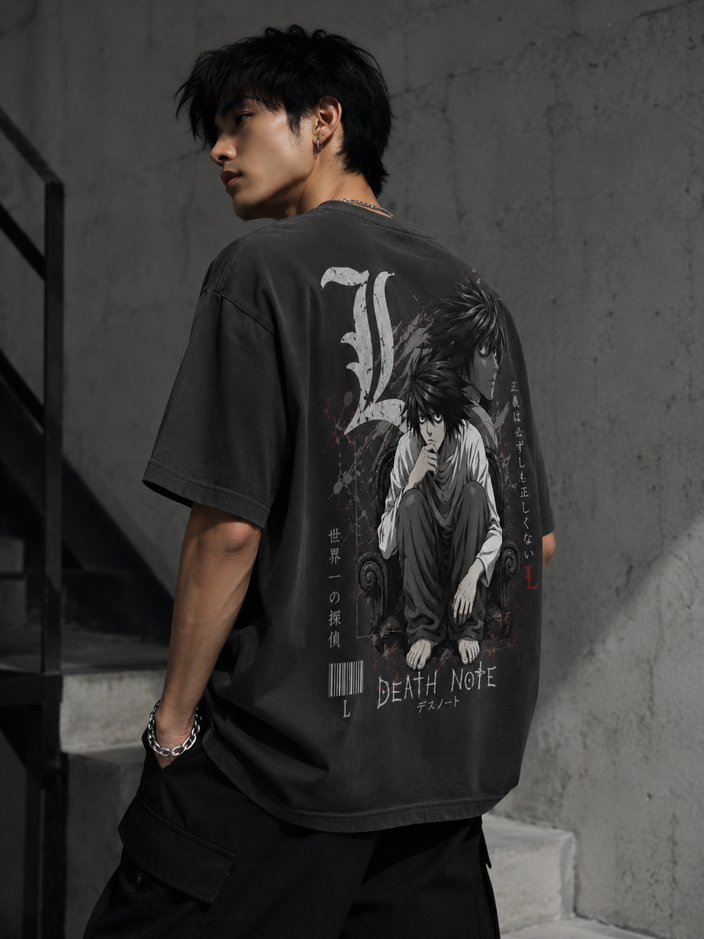 Death Note ll Anime Style OVERSIZED T-SHIRT..