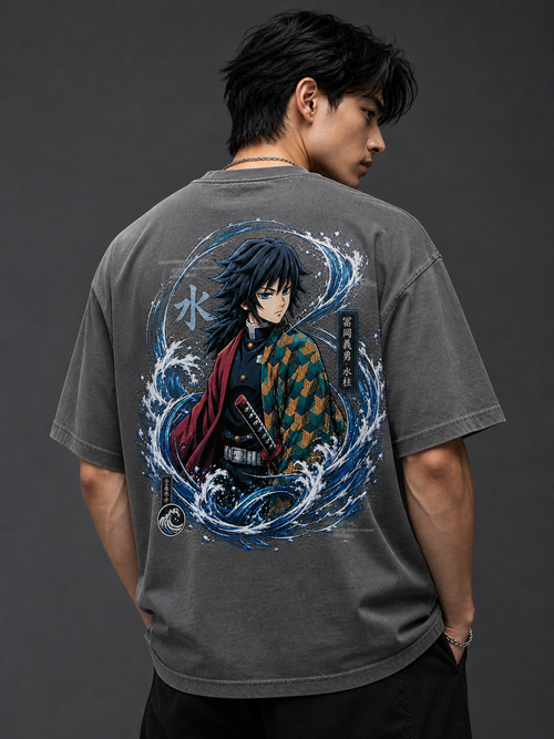 Giyu.. The Water Hashira||Demon Slayer|| Oversized T-shirt