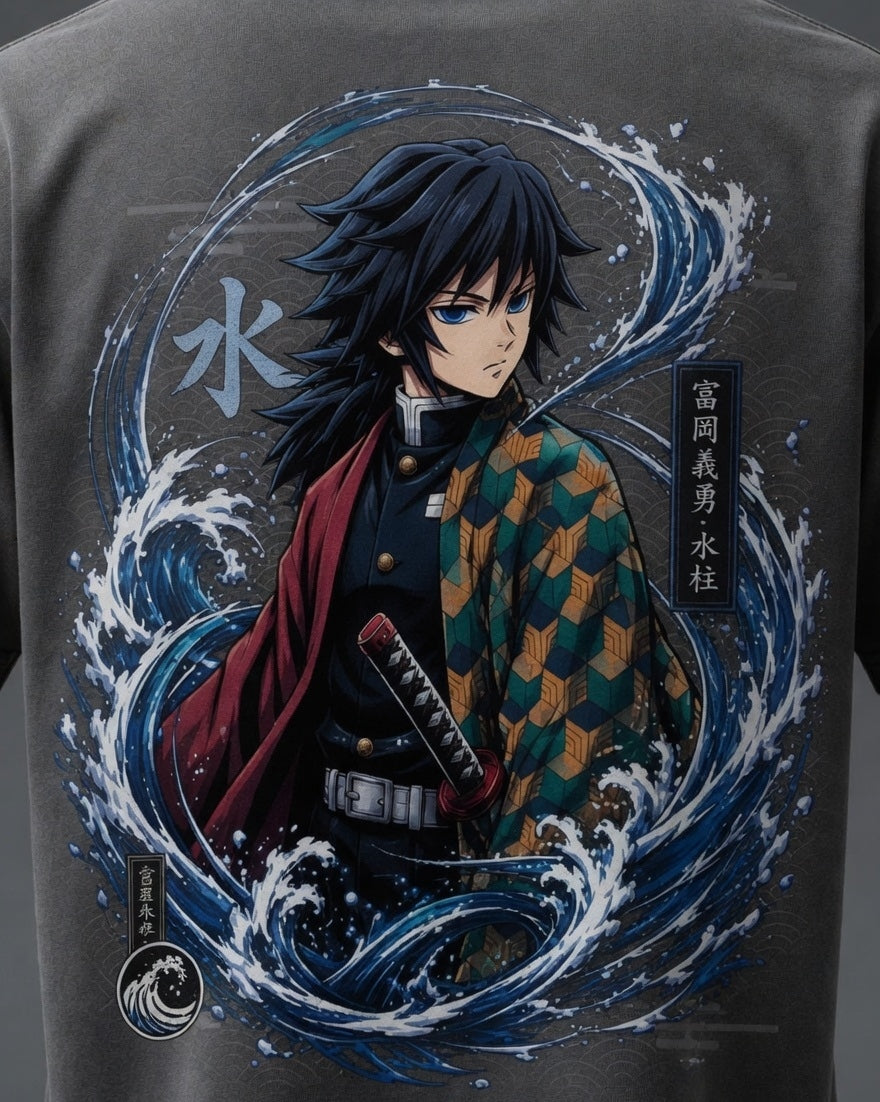 Giyu.. The Water Hashira||Demon Slayer|| Oversized T-shirt