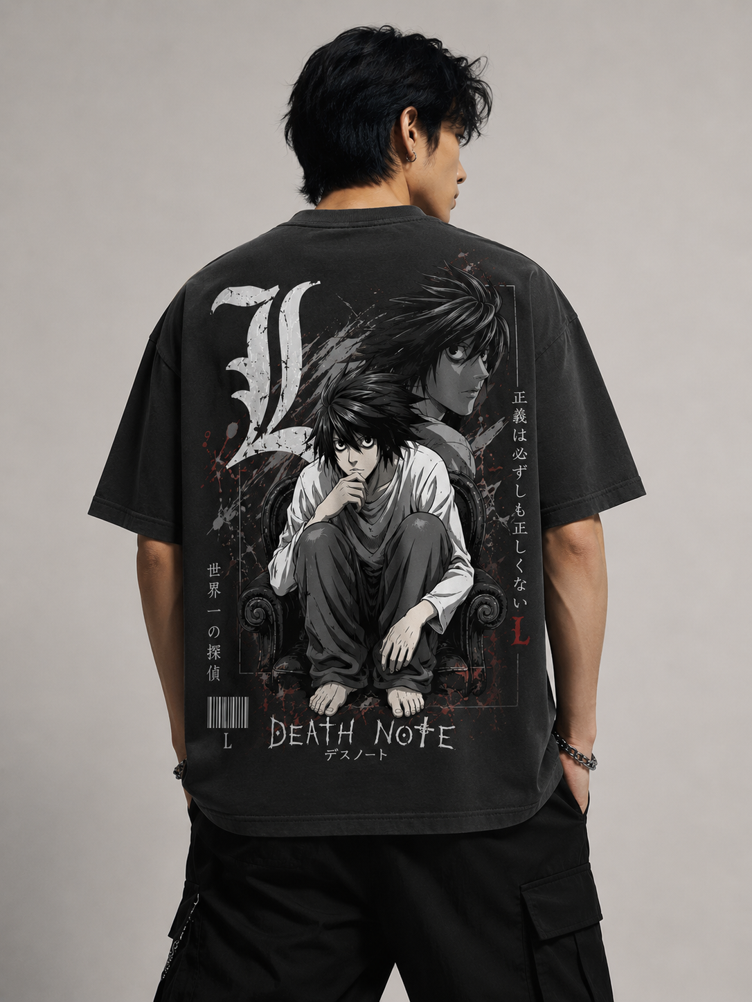 Death Note ll Anime Style OVERSIZED T-SHIRT..
