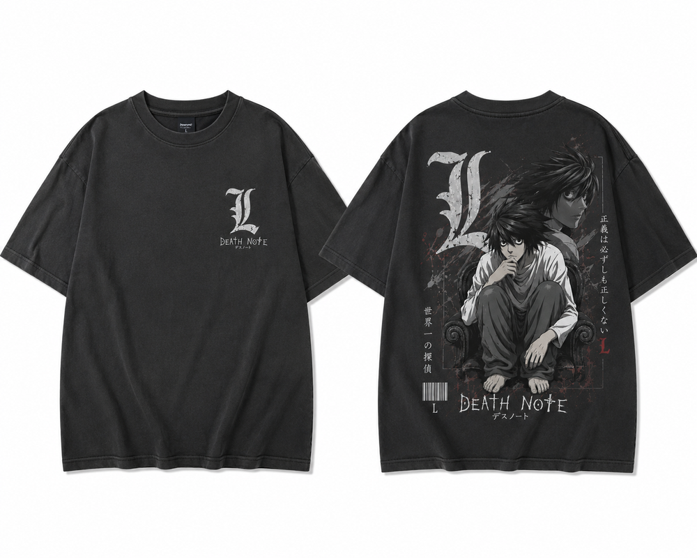 Death Note ll Anime Style OVERSIZED T-SHIRT..